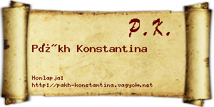 Pákh Konstantina névjegykártya